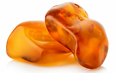 Fossilized resin known as amber