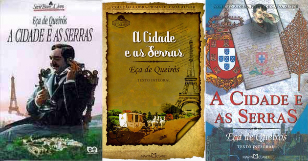 Raamatu A Cidade e kolme väljaande kaaned Serrasena