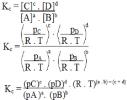 Relationship between equilibrium constants Kc and Kp