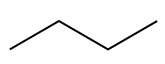 Struktura použitá při pojmenování uhlovodíku butanu, alkanu.