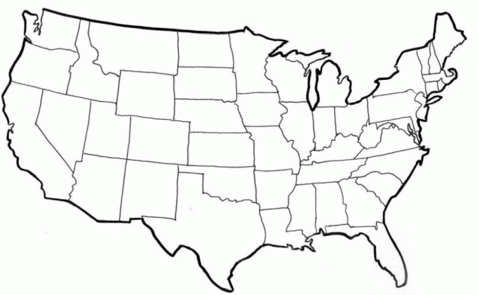 Ameerika Ühendriikide kaart värvimiseks