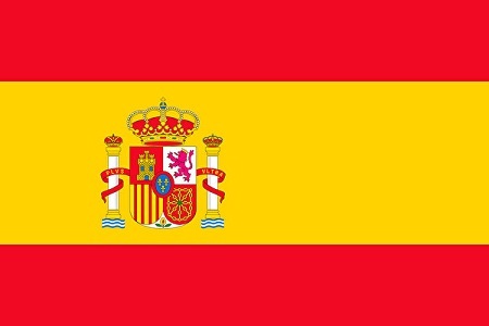 Flag of Spain, in yellow and red colors.