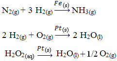 Příklady reakcí heterogenní katalýzy