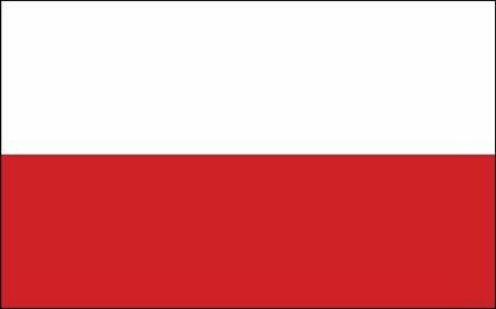 Lengyelország zászlaja, fehér és piros színben.