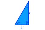 Liksidig triangel: area, omkrets, exempel