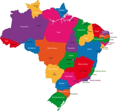 Brasilien har 26 stater, 1 federalt distrikt och 5570 städer