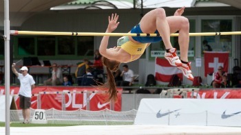 Athletics athlete competing in the high jump event