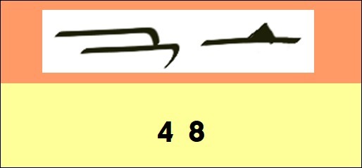 Number forty-eight written in Egyptian hieratic
