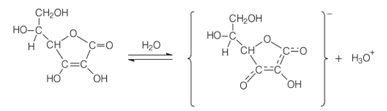 First ionization of L-ascorbic acid