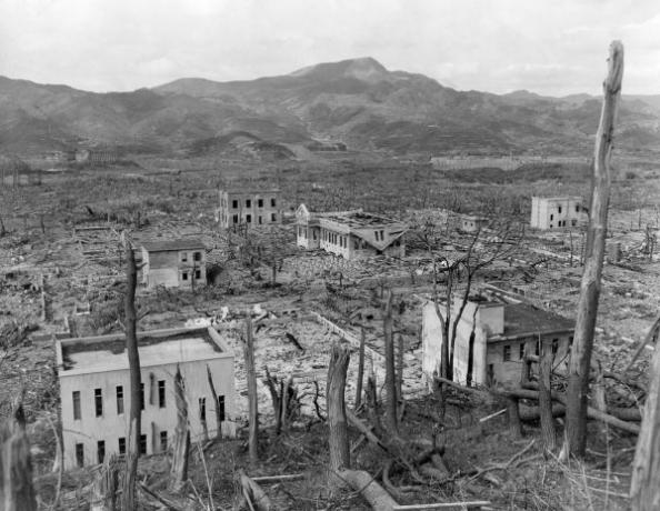 Bomb destruction in Nagasaki