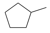 الهيكل المستخدم في تسمية هيدروكربون ميثيل سيكلوبنتان ، ألكان حلقي.