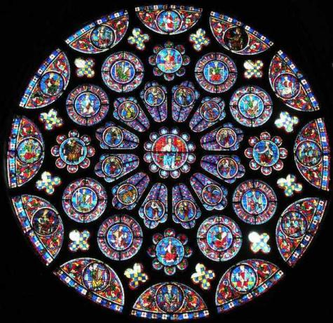 Katedralen i Chartres glassmaleri