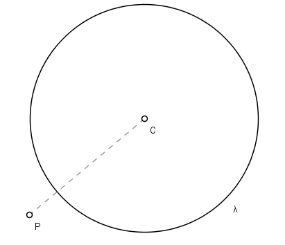 Point outside the circle