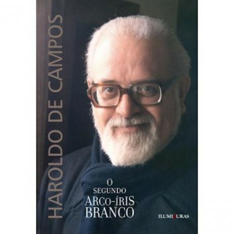 Haroldo de Campos, kirjastuse Iluminuras avaldatud raamatu „Teine valge vikerkaar” kaanefotol. [1]
