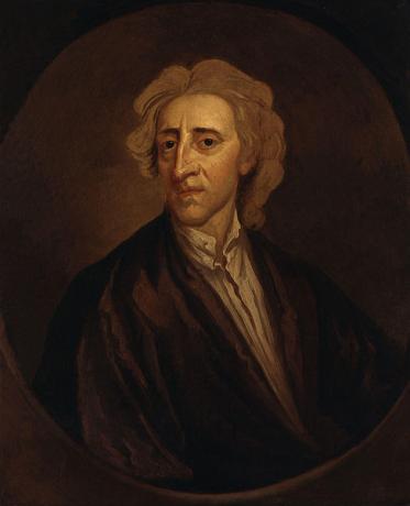 John Locke, one of the contractualist philosophers. 
