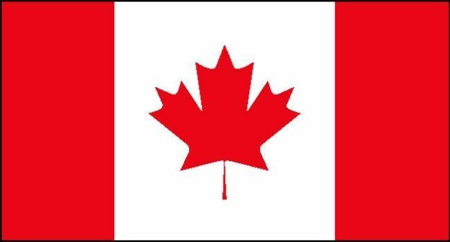 Det canadiske flag er stemplet med ahornbladet, et af landets symboler. 