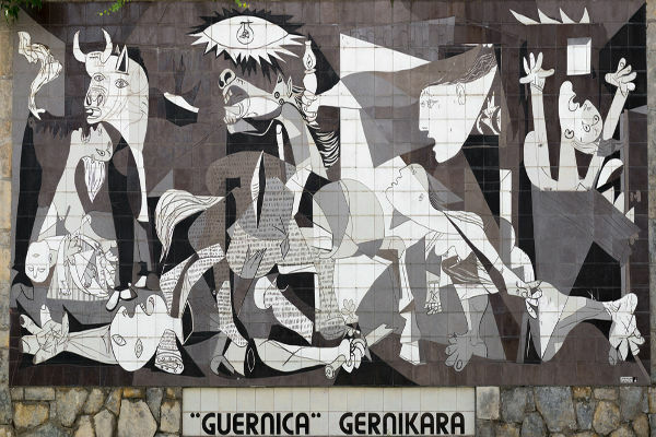 Guernica, one of the most famous works by Pablo Picasso, precursor of the Cubist movement.[1]