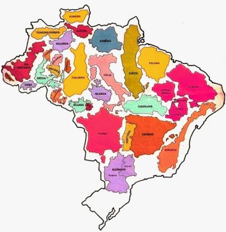 European countries fit in Brazil