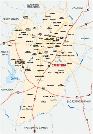  خريطة كوريتيبا.
