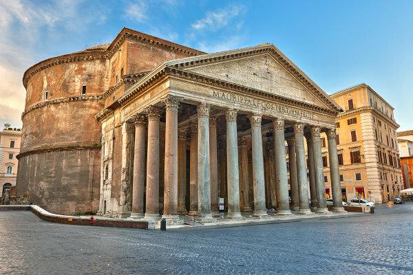 Pantheon in Rome, Italy, the best preserved building from Ancient Rome.