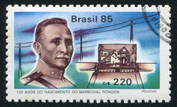 Sello emitido en 1985 para conmemorar el 120 aniversario del nacimiento de Rondon. [1] 