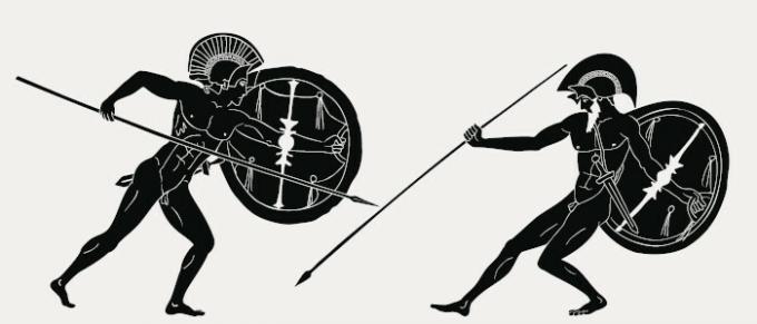 Hector og Achilles, hovedpersoner i den episke "Iliade", var de store krigere i Trojanskrigen. 