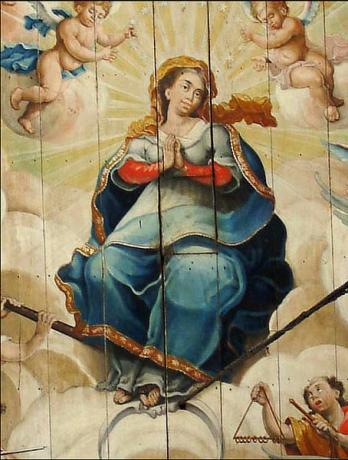 Nossa Senhora da Porciúncula, в църквата São Francisco de Assis, в Ouro Preto, от Местре Атаиде.