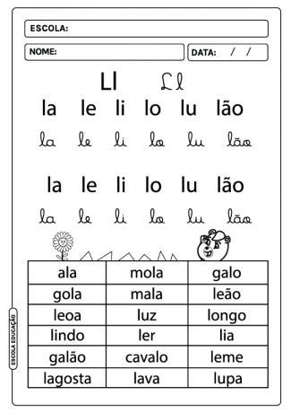 Reading sheet - Simple syllables