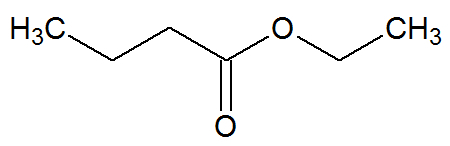 Chemical structure of ethyl nutanoate