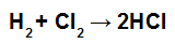 HCl-muodostumisen yhtälö