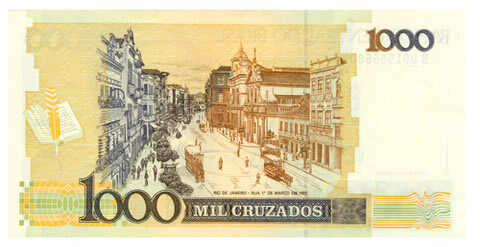 Symbole des mesures économiques du gouvernement Sarney, le Cruzado a remplacé le Cruzeiro en 1986 comme monnaie du Brésil