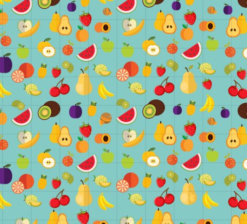 Try to find where the snowman is among the fruits
