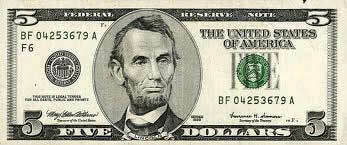 Amerikkalainen viiden dollarin seteli
