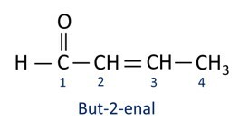 Structural formula of butan-2-enal