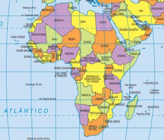 Afrikan maiden kartta. [1