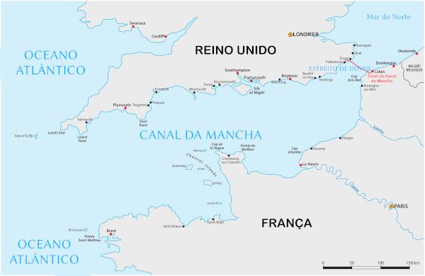 a La Manche csatorna térképe