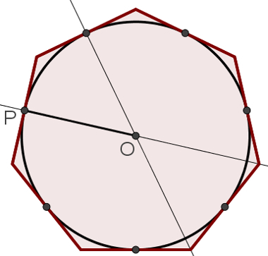 Circonférence inscrite dans l'heptagone