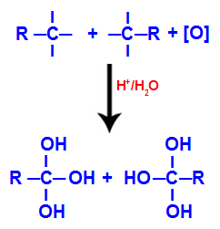 Formation de polyol avec des groupes hydroxyle après clivage de la triple liaison