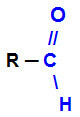 Karbonilas grandinės gale, rodantis organinę aldehido funkciją