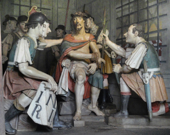 Jesus mocked by Roman soldiers