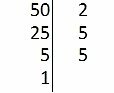 Factorization of 50.