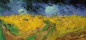Hvedemark med krager - lærred af Van Gogh