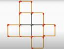 Défi: Vous devez déplacer 4 allumettes pour former 9 carrés