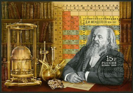 Illustrazione del chimico Mendeleev **