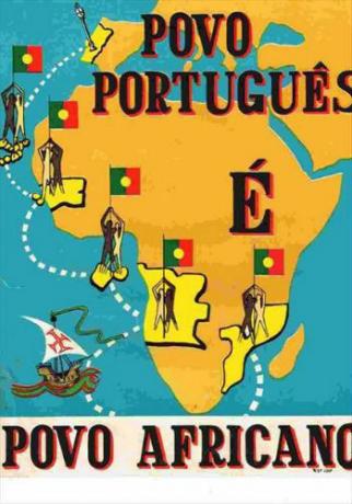 Poster extolling the unity of the Portuguese and African peoples
