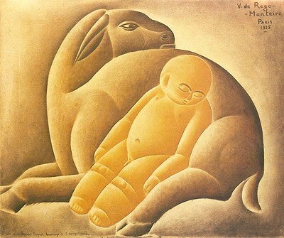 Gutten og sauene (1925), av Vicente do Rego Monteiro