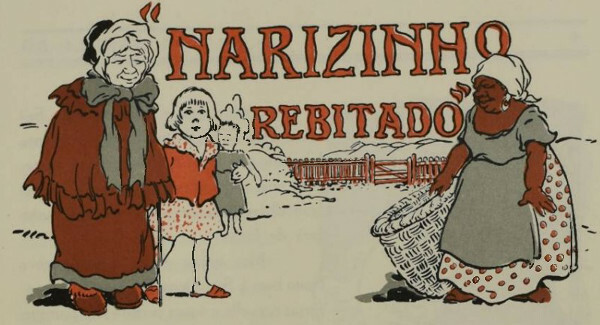 Ilustración de Dona Benta, Narizinho y Tia Nastácia.