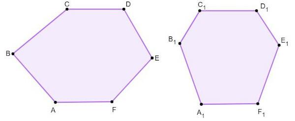 Two convex irregular hexagons.