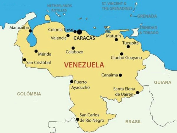 Zemljevid Venezuele