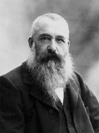 svart-hvitt-portrett av Monet